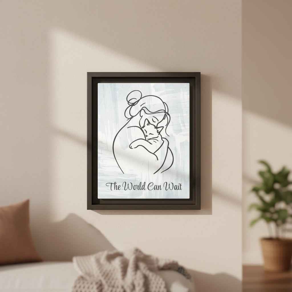 The World Can Wait Cat Canvas Print - Decor, Artwork, Prints - EpiAl's Shop