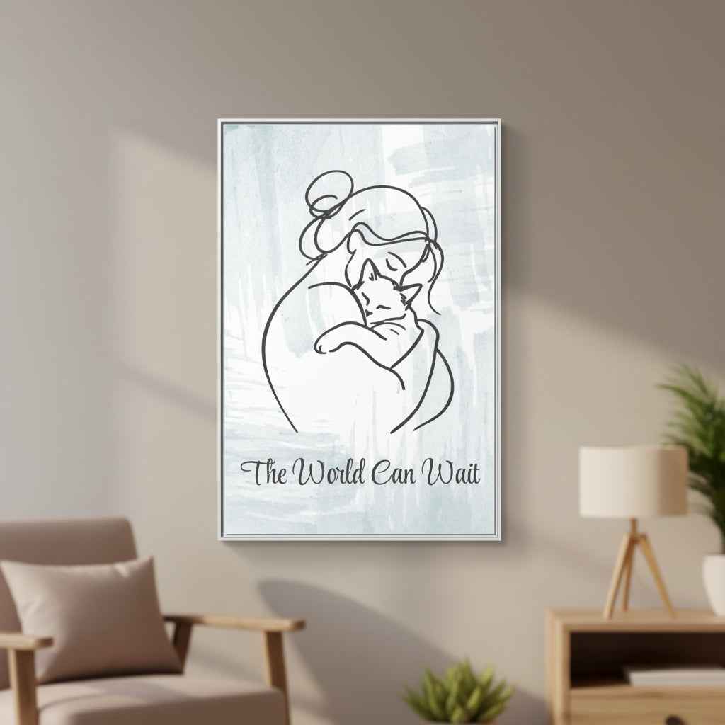 The World Can Wait Cat Canvas Print - Decor, Artwork, Prints - EpiAl's Shop