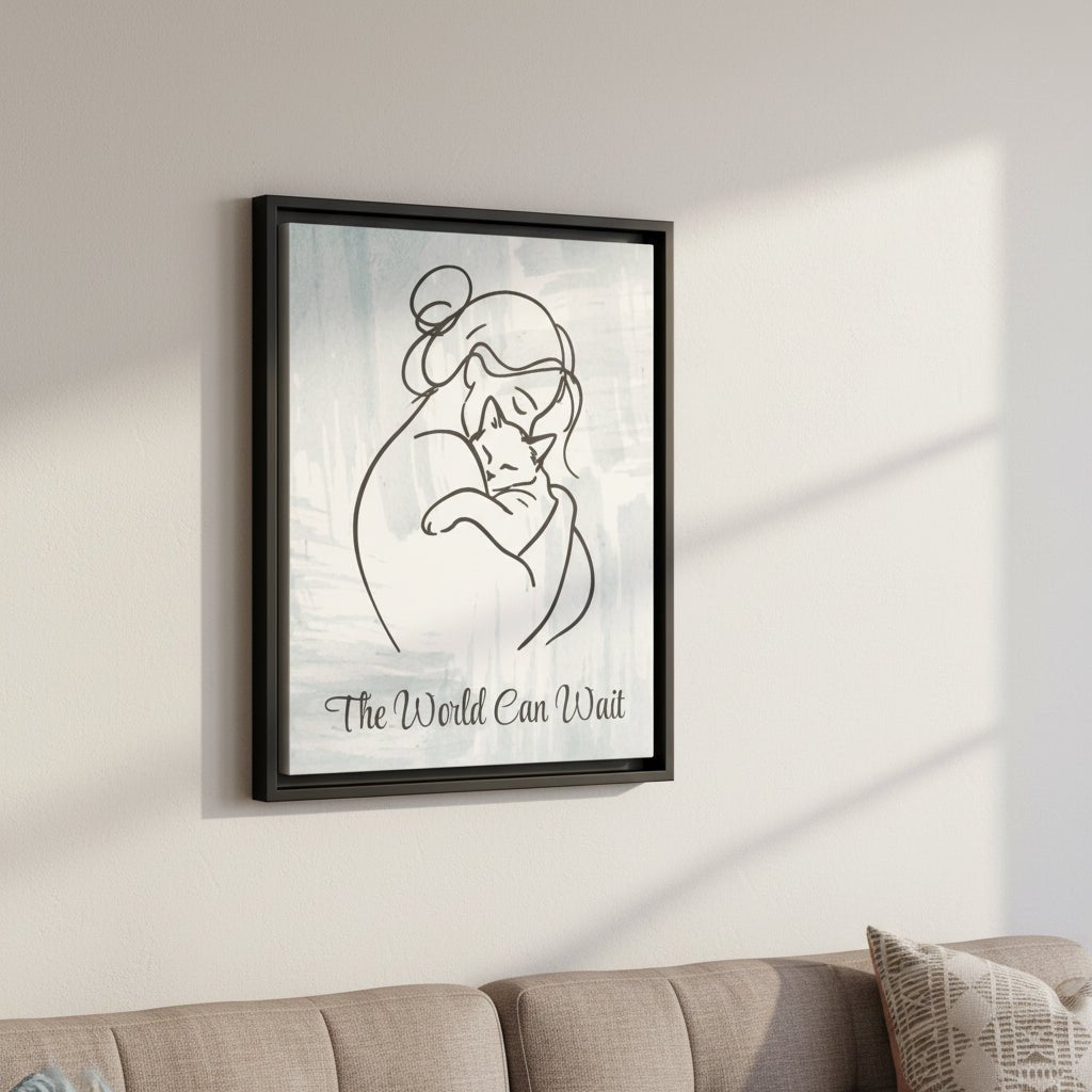 The World Can Wait Cat Canvas Print - Decor, Artwork, Prints - EpiAl's Shop