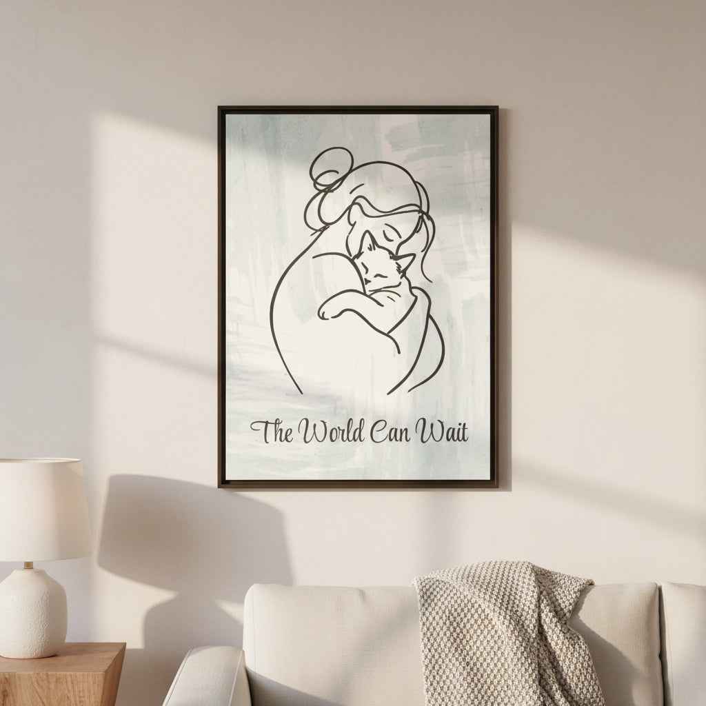 The World Can Wait Cat Canvas Print - Decor, Artwork, Prints - EpiAl's Shop