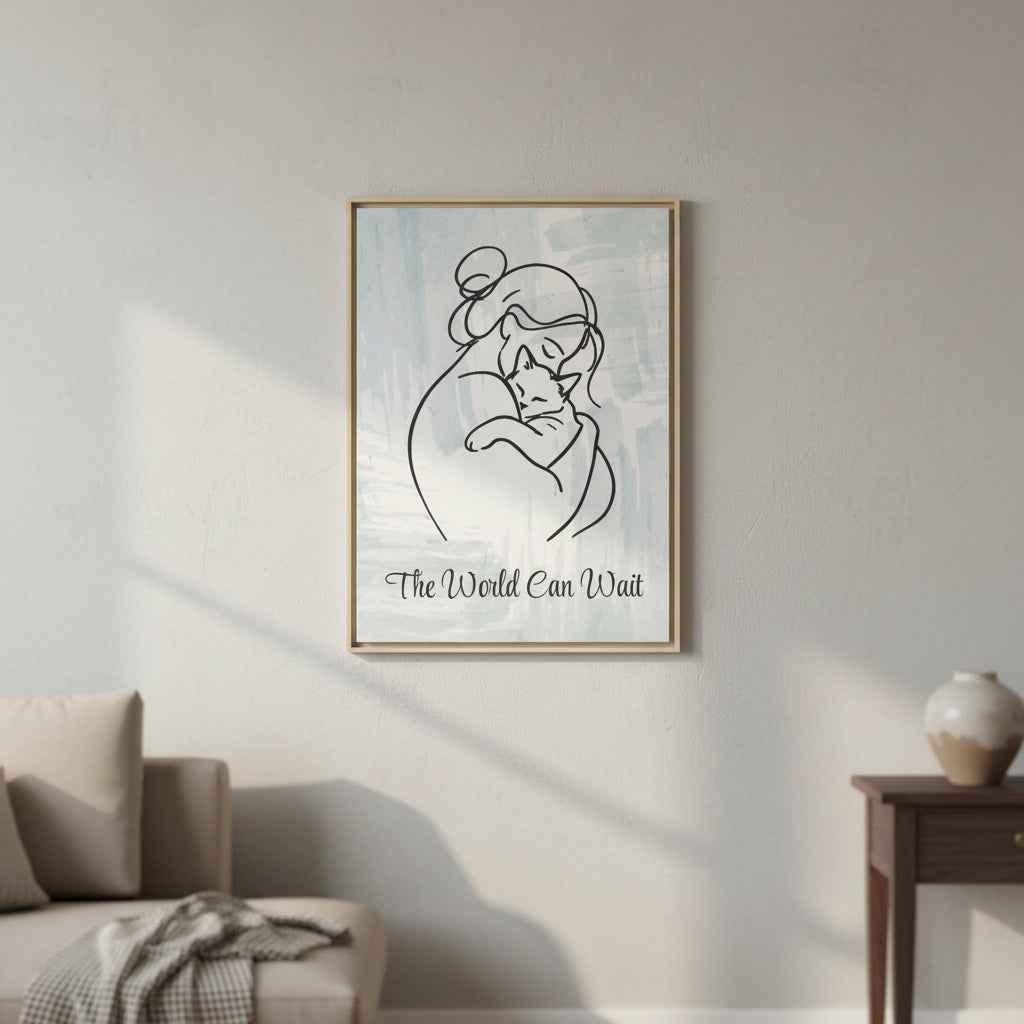 The World Can Wait Cat Canvas Print - Decor, Artwork, Prints - EpiAl's Shop