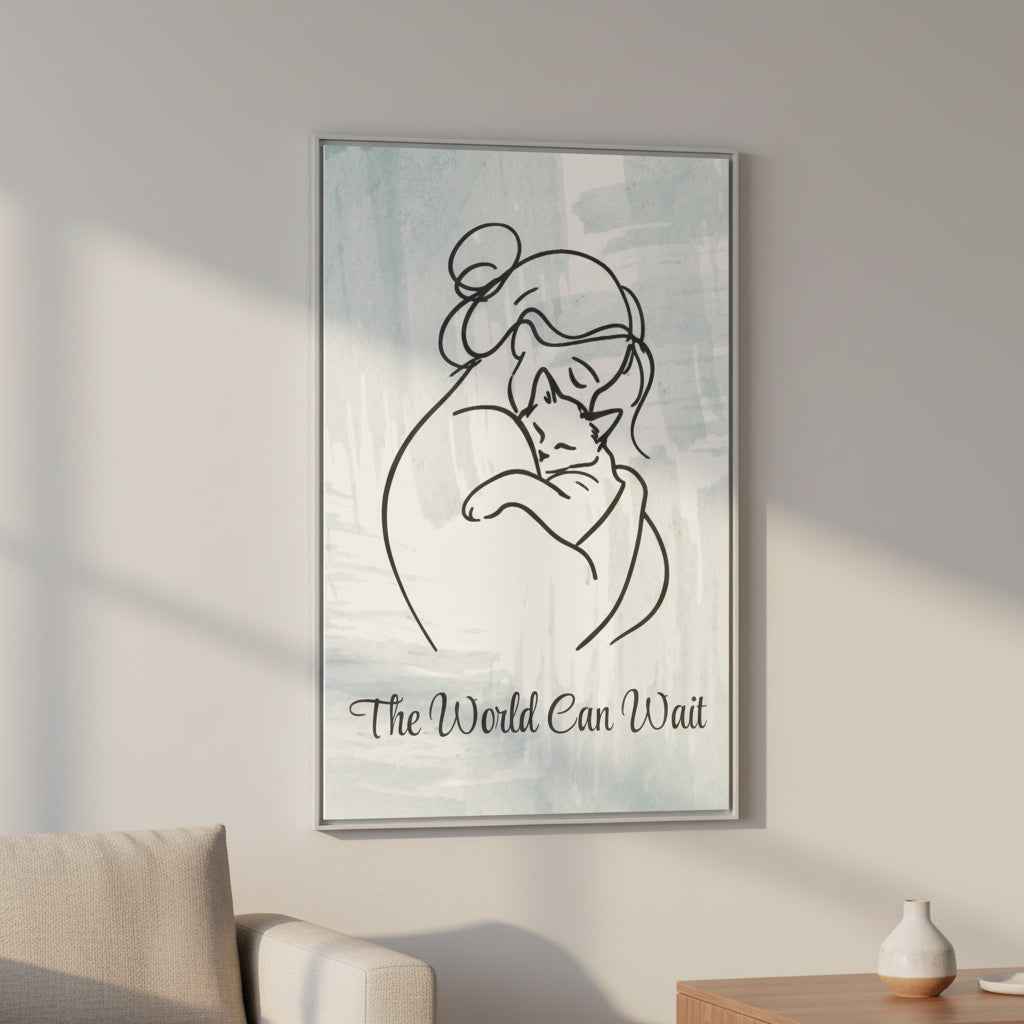The World Can Wait Cat Canvas Print - Decor, Artwork, Prints - EpiAl's Shop