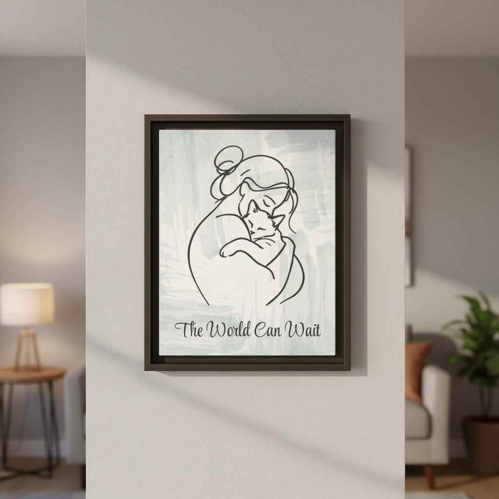 The World Can Wait Cat Canvas Print - Decor, Artwork, Prints - EpiAl's Shop