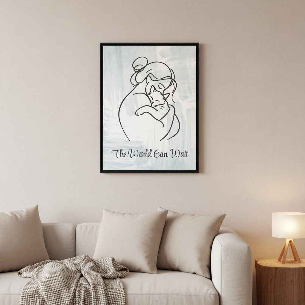 The World Can Wait Cat Canvas Print - Decor, Artwork, Prints - EpiAl's Shop