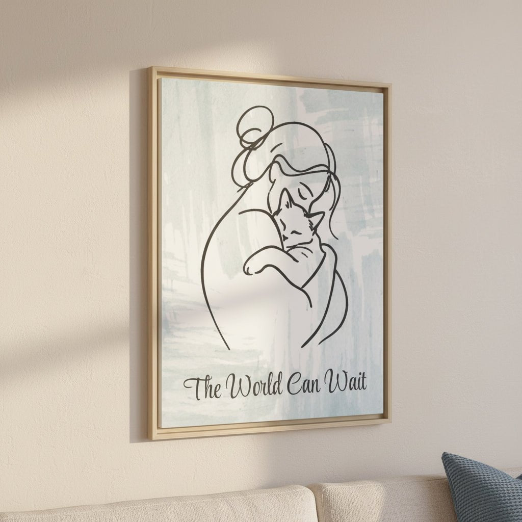 The World Can Wait Cat Canvas Print - Decor, Artwork, Prints - EpiAl's Shop