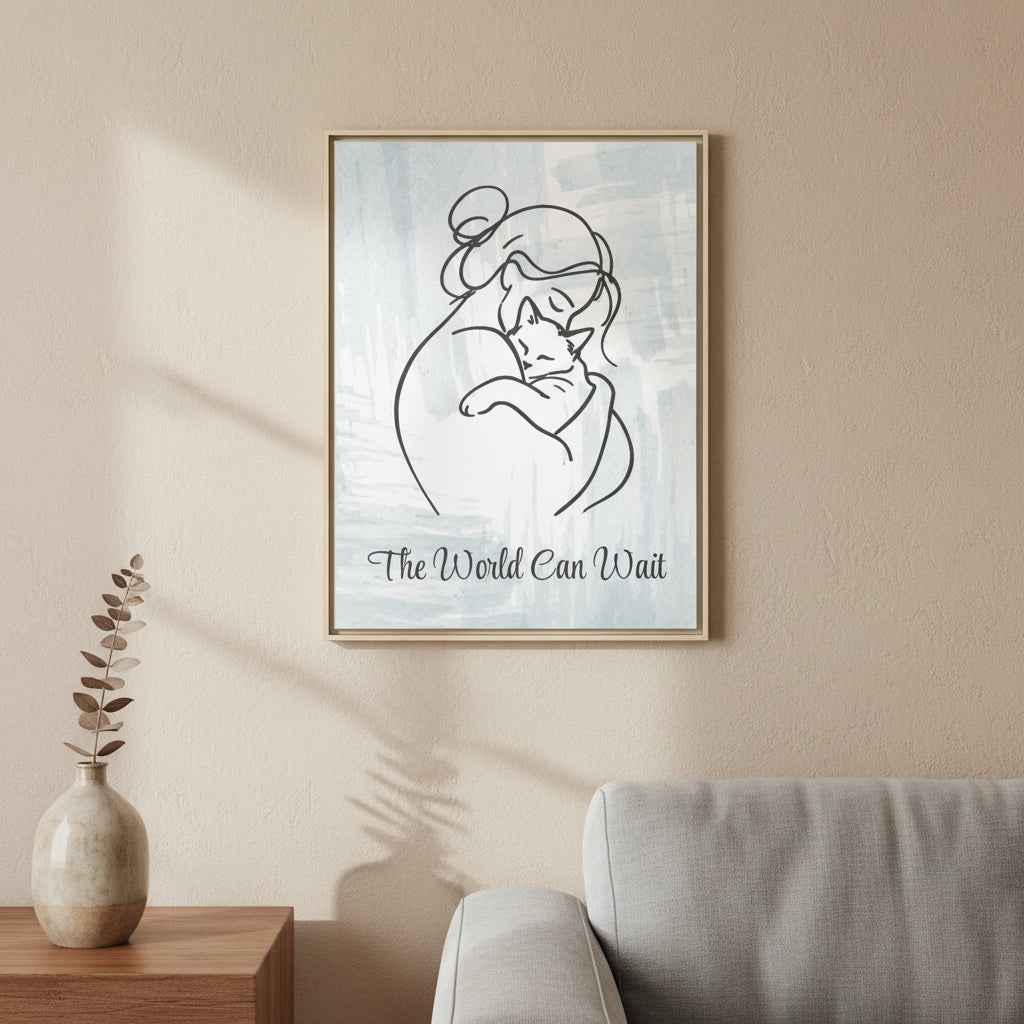 The World Can Wait Cat Canvas Print - Decor, Artwork, Prints - EpiAl's Shop
