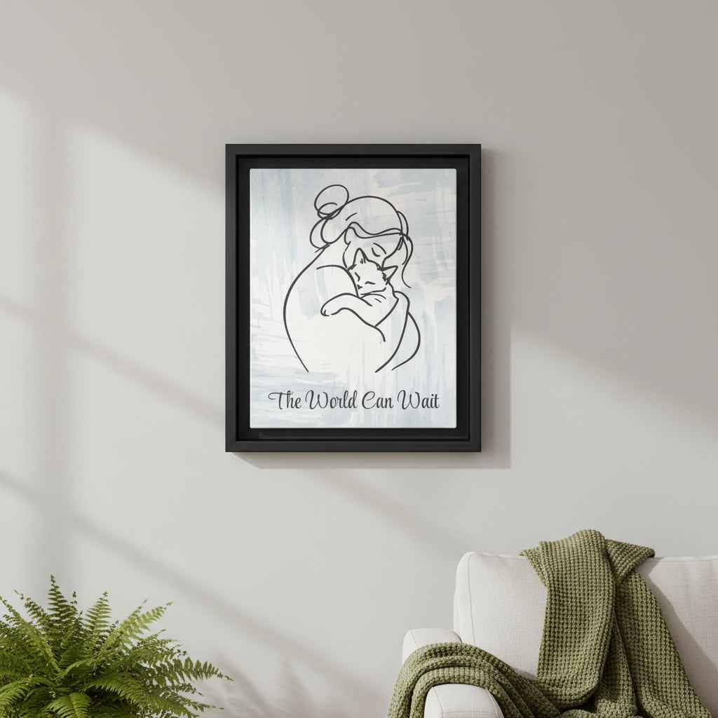 The World Can Wait Cat Canvas Print - Decor, Artwork, Prints - EpiAl's Shop