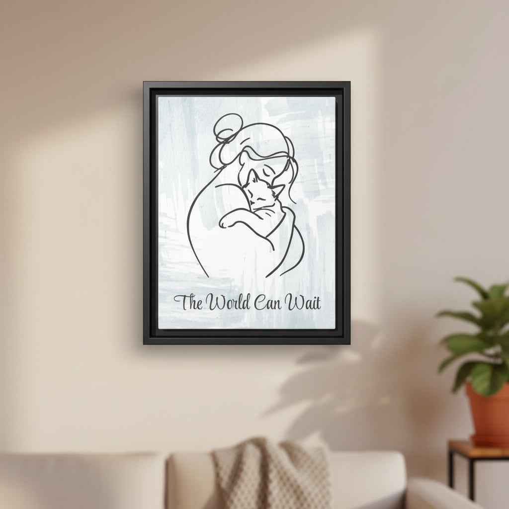 The World Can Wait Cat Canvas Print - Decor, Artwork, Prints - EpiAl's Shop
