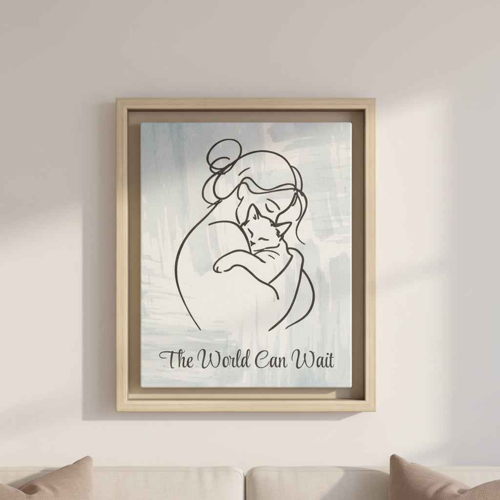 The World Can Wait Cat Canvas Print - Decor, Artwork, Prints - EpiAl's Shop
