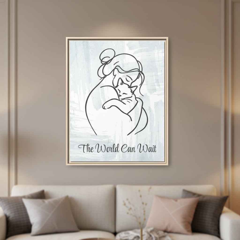 The World Can Wait Cat Canvas Print - Decor, Artwork, Prints - EpiAl's Shop