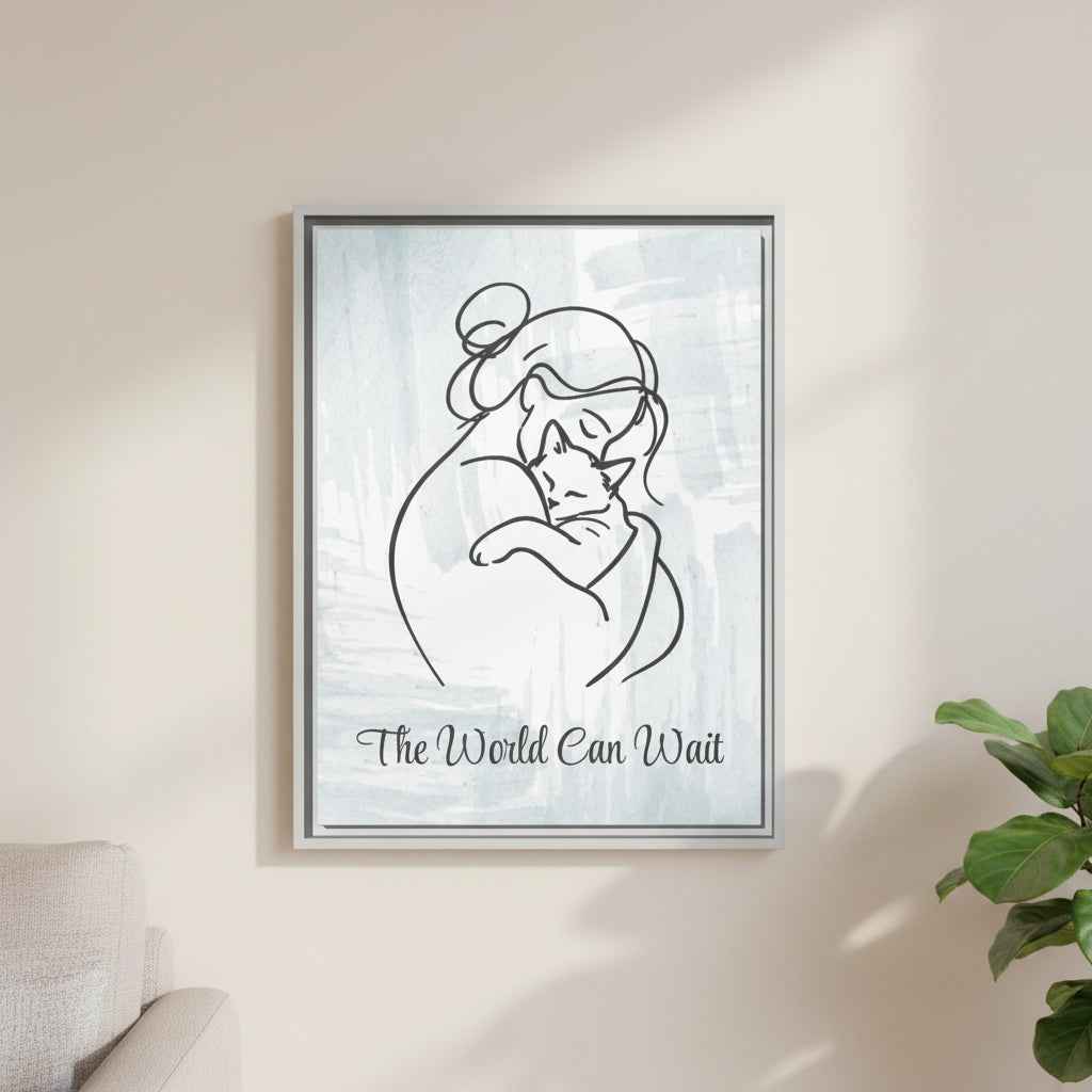 The World Can Wait Cat Canvas Print - Decor, Artwork, Prints - EpiAl's Shop