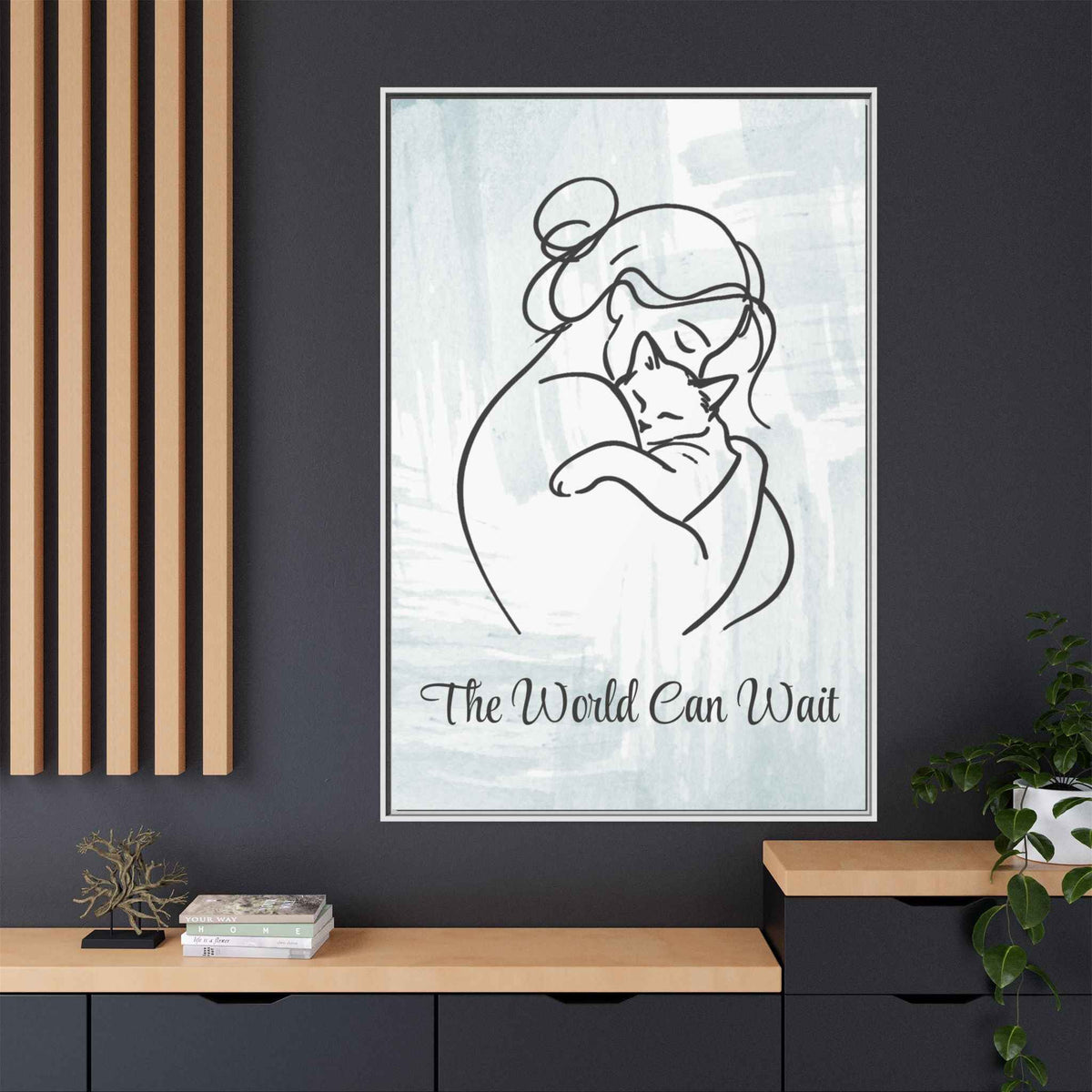 The World Can Wait Cat Canvas Print - Decor, Artwork, Prints - EpiAl's Shop