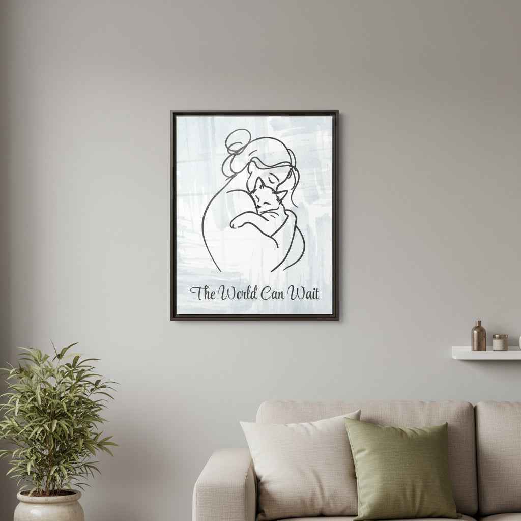 The World Can Wait Cat Canvas Print - Decor, Artwork, Prints - EpiAl's Shop