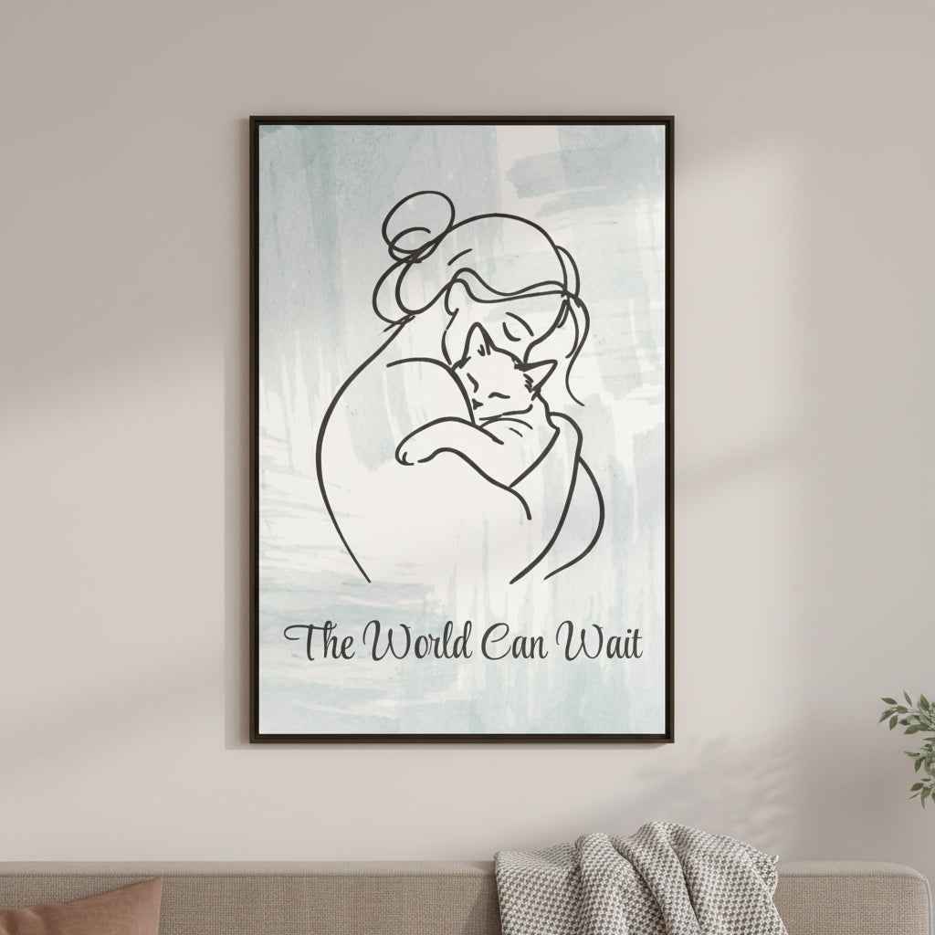 The World Can Wait Cat Canvas Print - Decor, Artwork, Prints - EpiAl's Shop