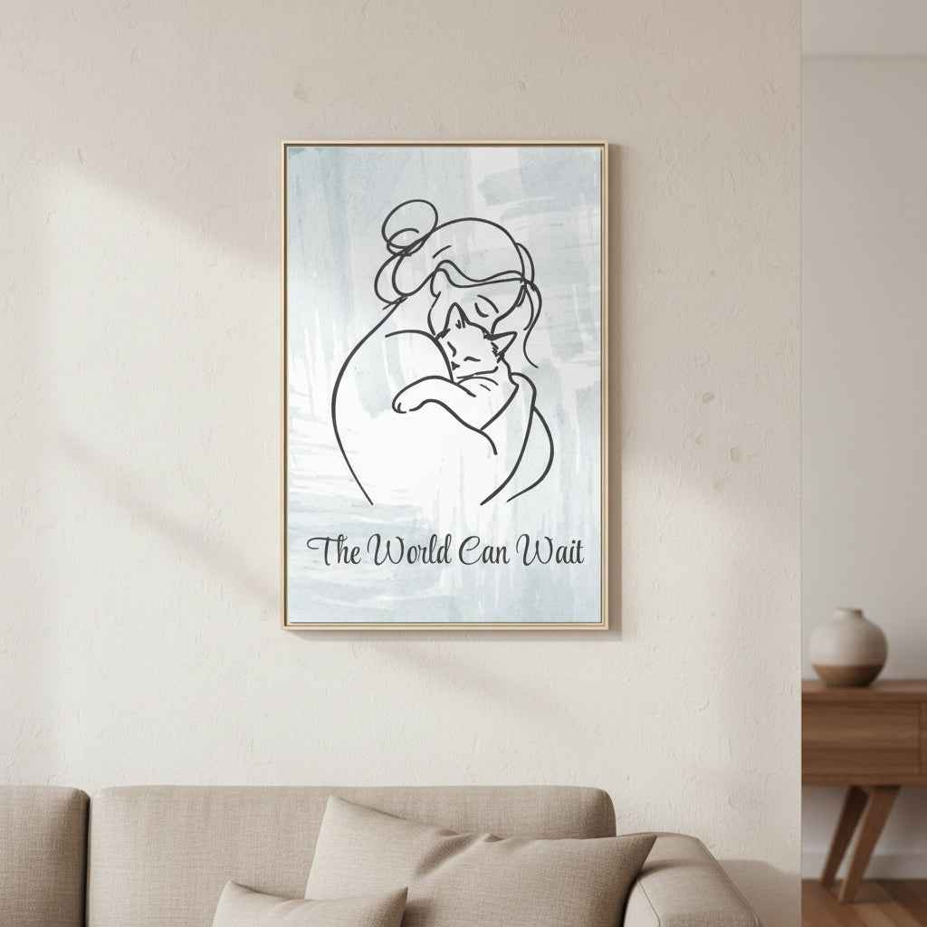 The World Can Wait Cat Canvas Print - Decor, Artwork, Prints - EpiAl's Shop