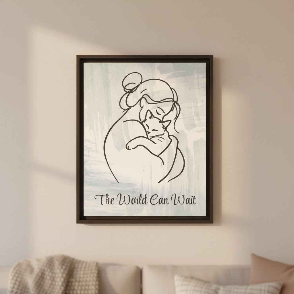 The World Can Wait Cat Canvas Print - Decor, Artwork, Prints - EpiAl's Shop
