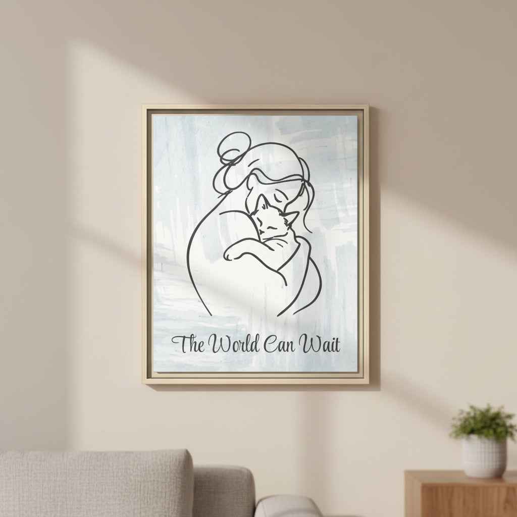 The World Can Wait Cat Canvas Print - Decor, Artwork, Prints - EpiAl's Shop