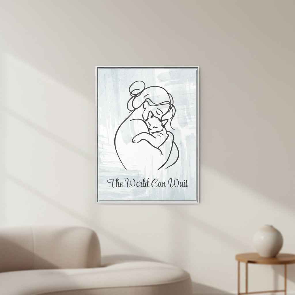 The World Can Wait Cat Canvas Print - Decor, Artwork, Prints - EpiAl's Shop