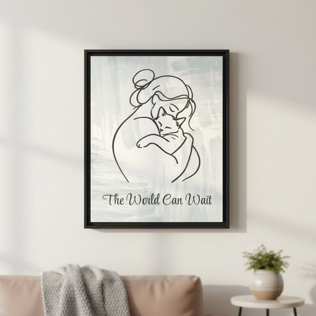 The World Can Wait Cat Canvas Print - Decor, Artwork, Prints - EpiAl's Shop