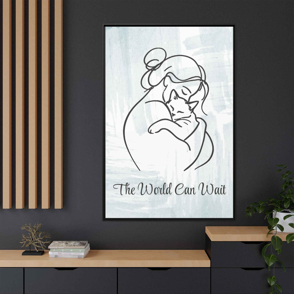 The World Can Wait Cat Canvas Print - Decor, Artwork, Prints - EpiAl's Shop