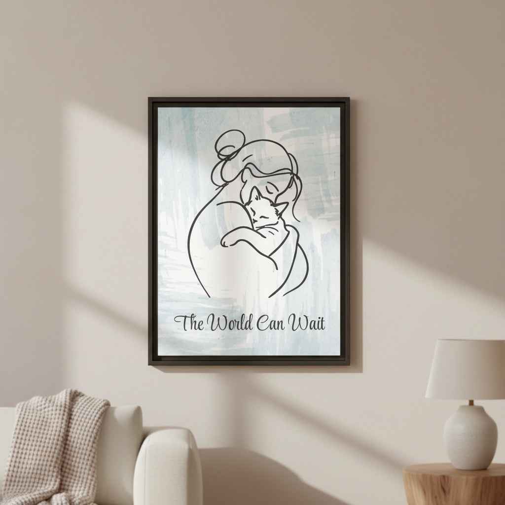The World Can Wait Cat Canvas Print - Decor, Artwork, Prints - EpiAl's Shop