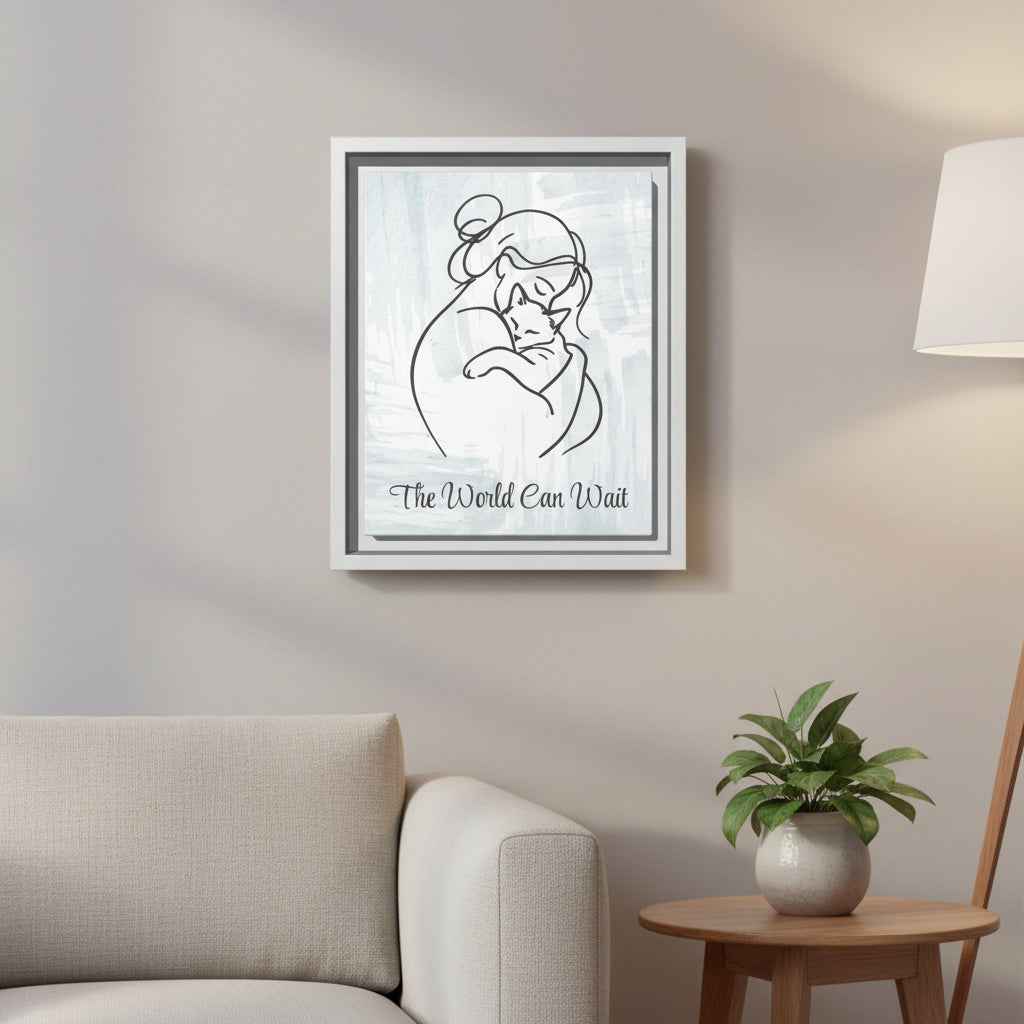 The World Can Wait Cat Canvas Print - Decor, Artwork, Prints - EpiAl's Shop