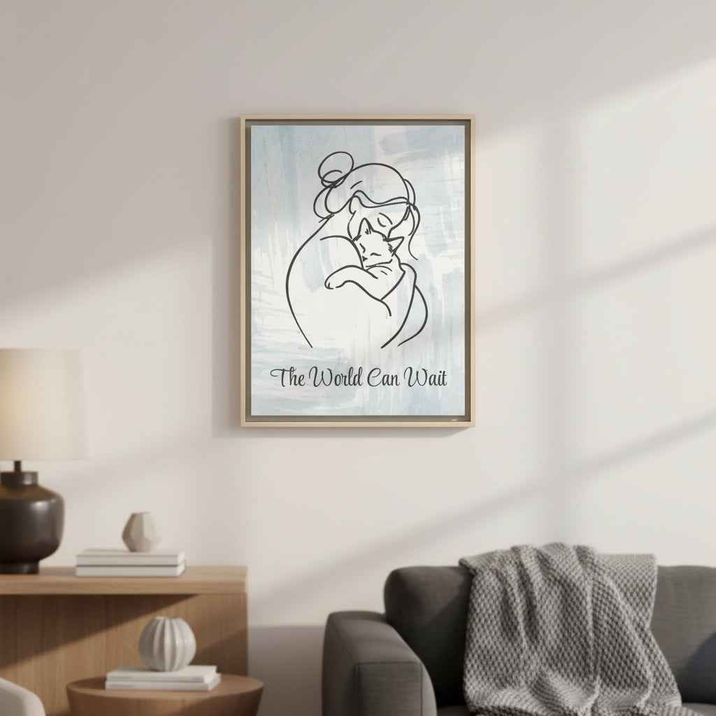 The World Can Wait Cat Canvas Print - Decor, Artwork, Prints - EpiAl's Shop