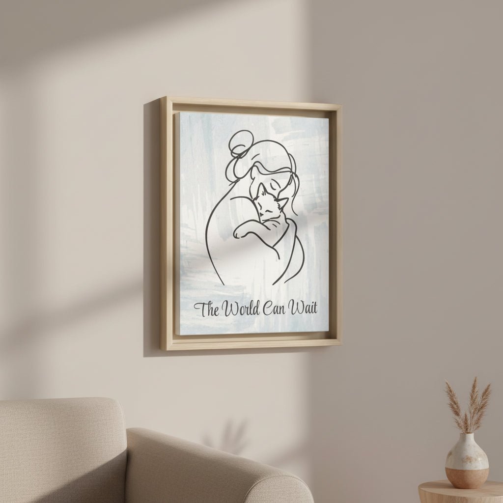 The World Can Wait Cat Canvas Print - Decor, Artwork, Prints - EpiAl's Shop