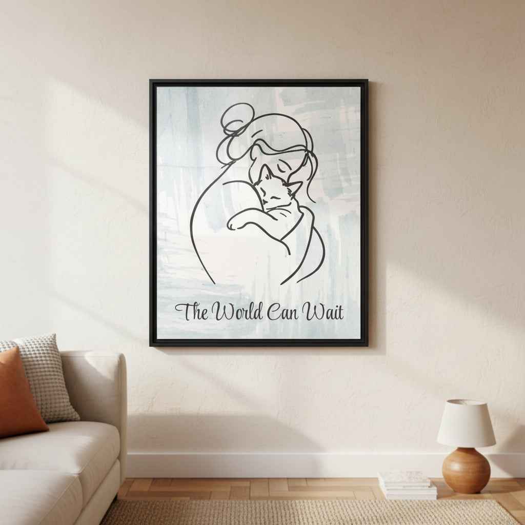 The World Can Wait Cat Canvas Print - Decor, Artwork, Prints - EpiAl's Shop