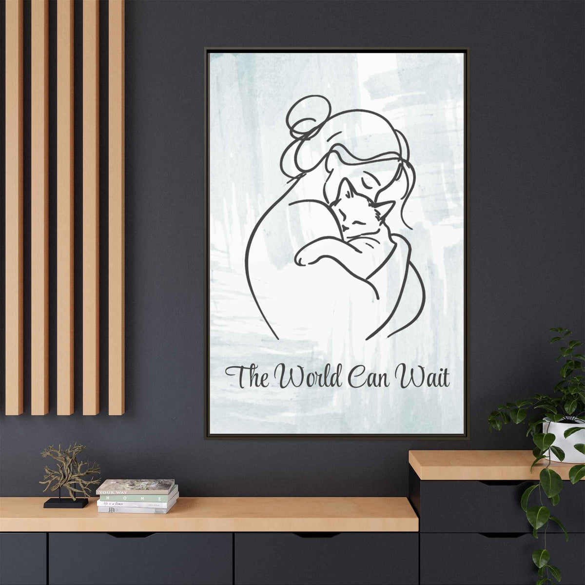 The World Can Wait Cat Canvas Print - Decor, Artwork, Prints - EpiAl's Shop