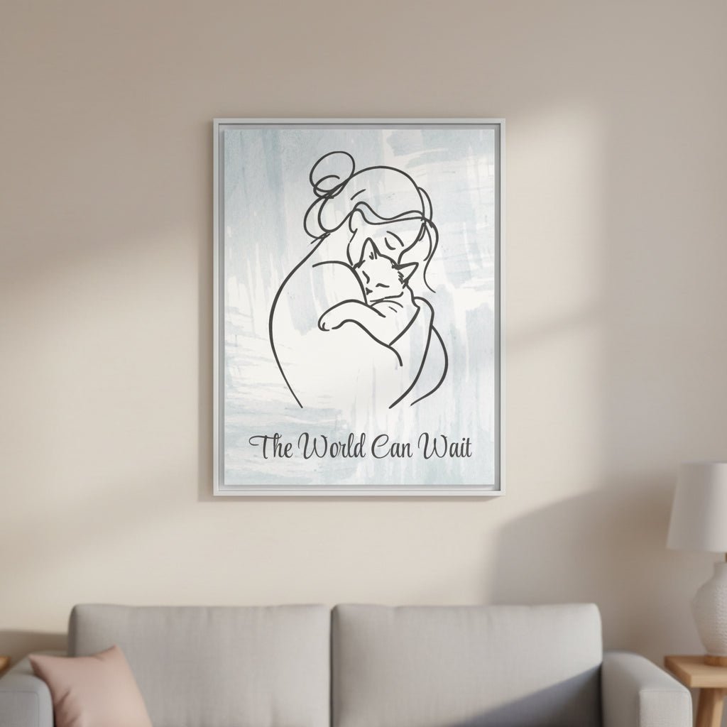 The World Can Wait Cat Canvas Print - Decor, Artwork, Prints - EpiAl's Shop