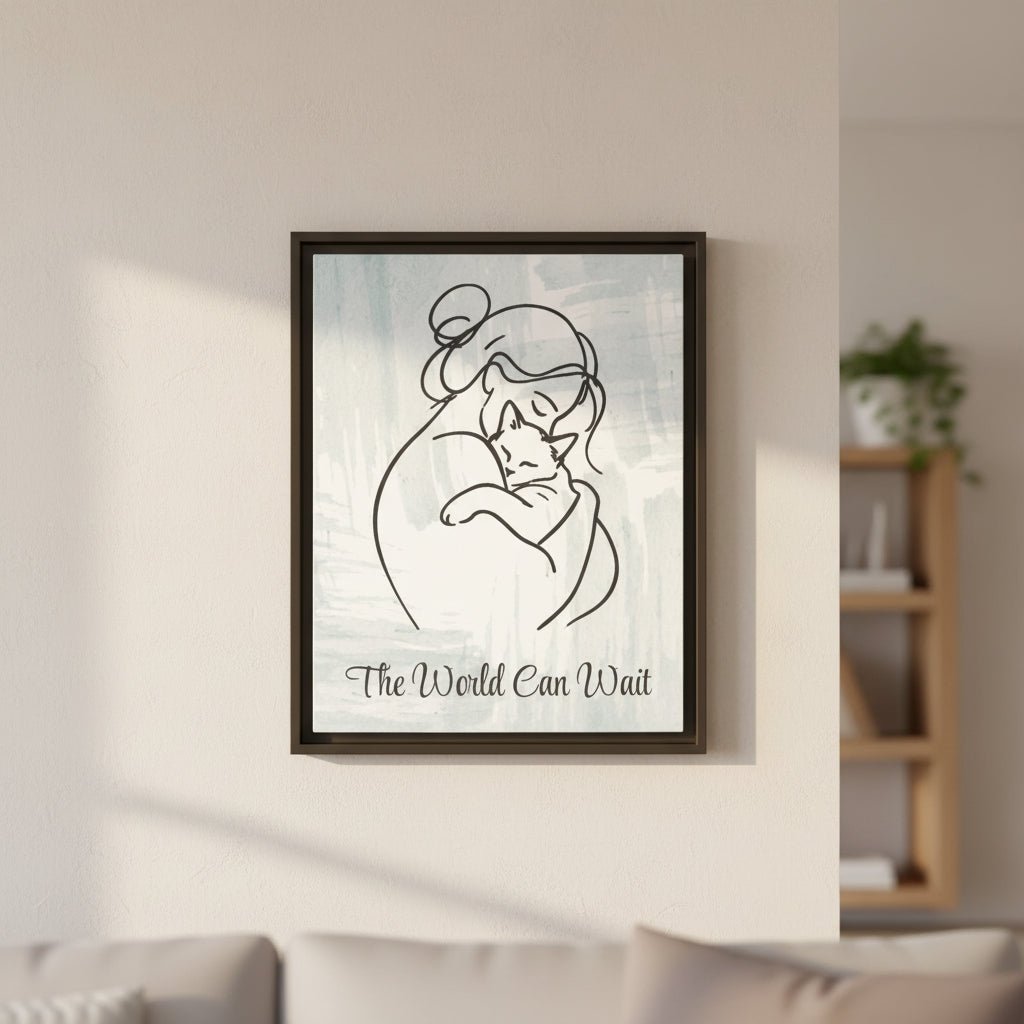 The World Can Wait Cat Canvas Print - Decor, Artwork, Prints - EpiAl's Shop