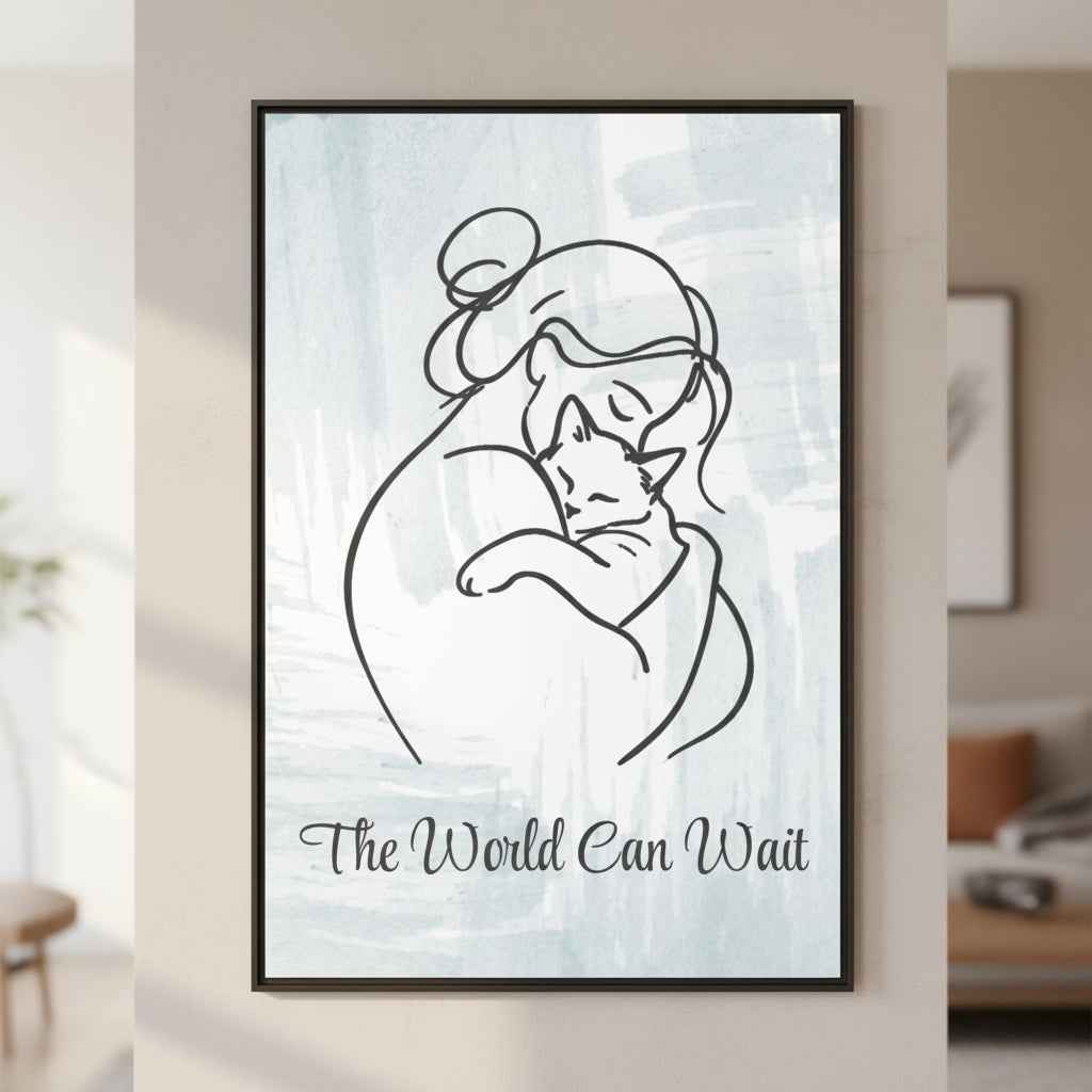 The World Can Wait Cat Canvas Print - Decor, Artwork, Prints - EpiAl's Shop
