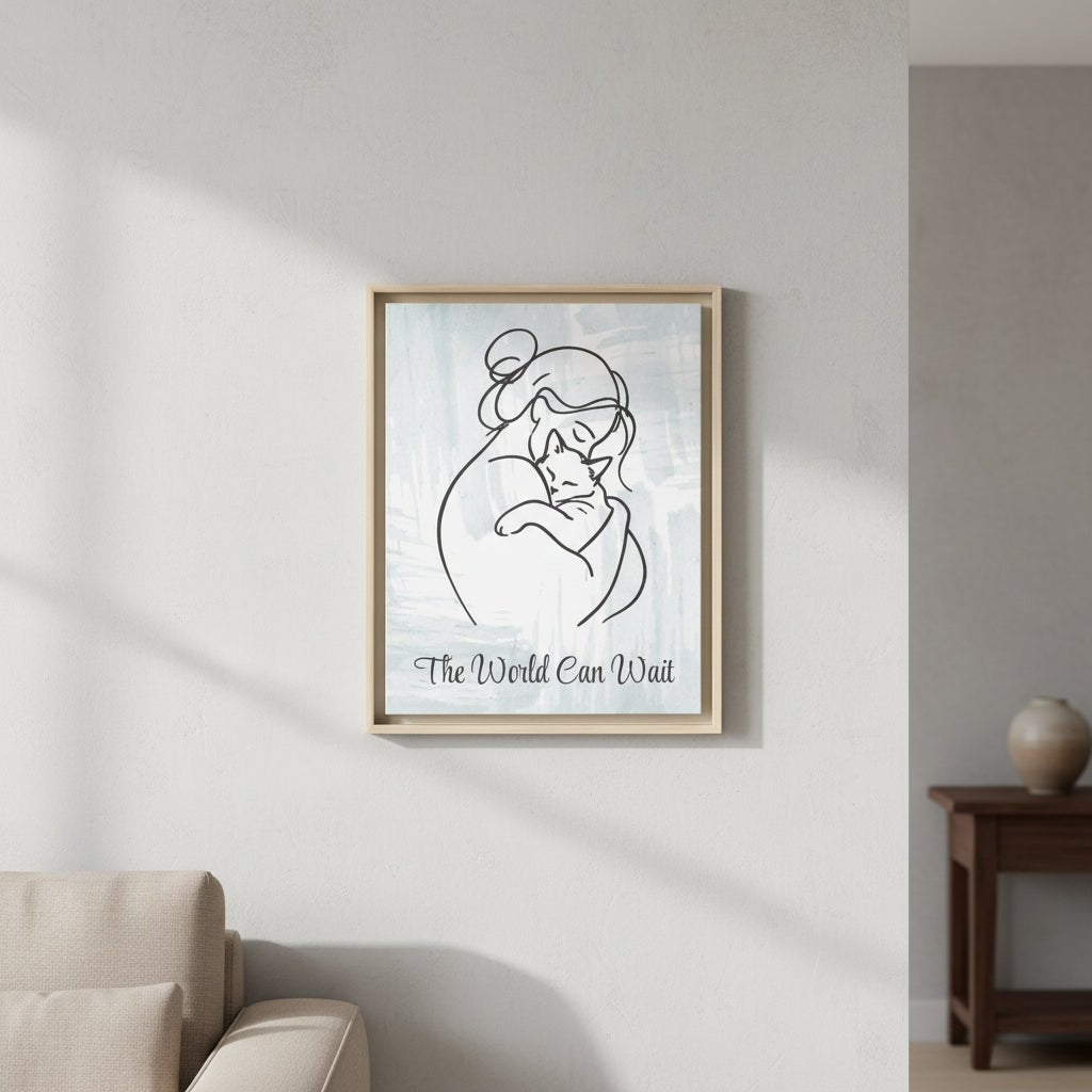 The World Can Wait Cat Canvas Print - Decor, Artwork, Prints - EpiAl's Shop
