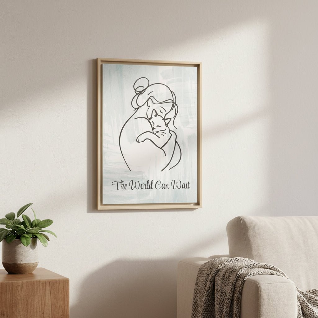 The World Can Wait Cat Canvas Print - Decor, Artwork, Prints - EpiAl's Shop