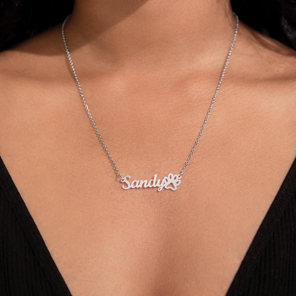 Their Name. Their Paw Prints. Your Heart. | Personalized Pet Name Necklace - Jewelry, Necklaces - EpiAl's Shop