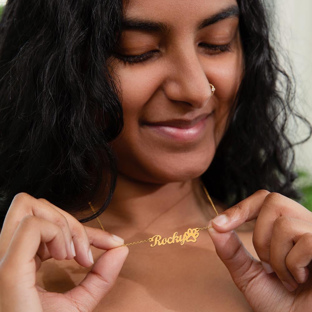 Their Name. Their Paw Prints. Your Heart. | Personalized Pet Name Necklace - Jewelry, Necklaces - EpiAl's Shop