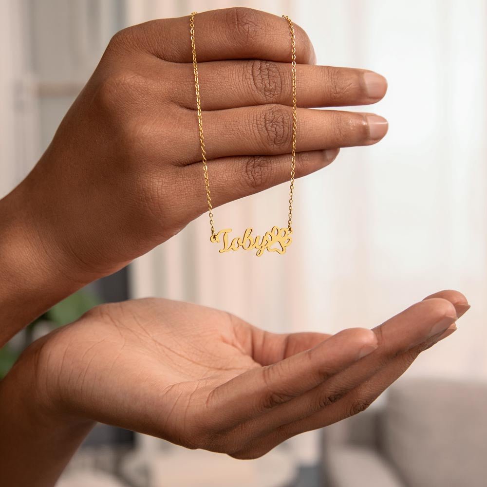 Their Name. Their Paw Prints. Your Heart. | Personalized Pet Name Necklace - Jewelry, Necklaces - EpiAl's Shop
