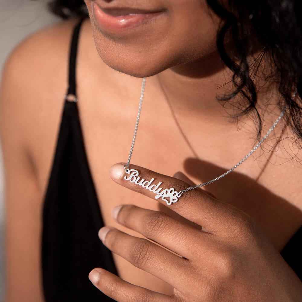 Their Name. Their Paw Prints. Your Heart. | Personalized Pet Name Necklace - Jewelry, Necklaces - EpiAl's Shop