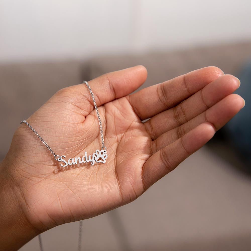 Their Name. Their Paw Prints. Your Heart. | Personalized Pet Name Necklace - Jewelry, Necklaces - EpiAl's Shop