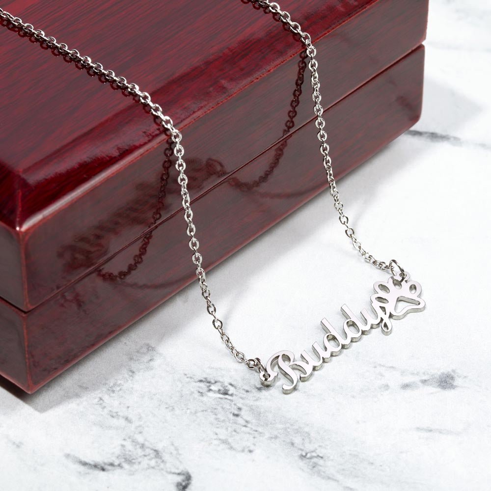 Their Name. Their Paw Prints. Your Heart. | Personalized Pet Name Necklace - Jewelry, Necklaces - EpiAl's Shop