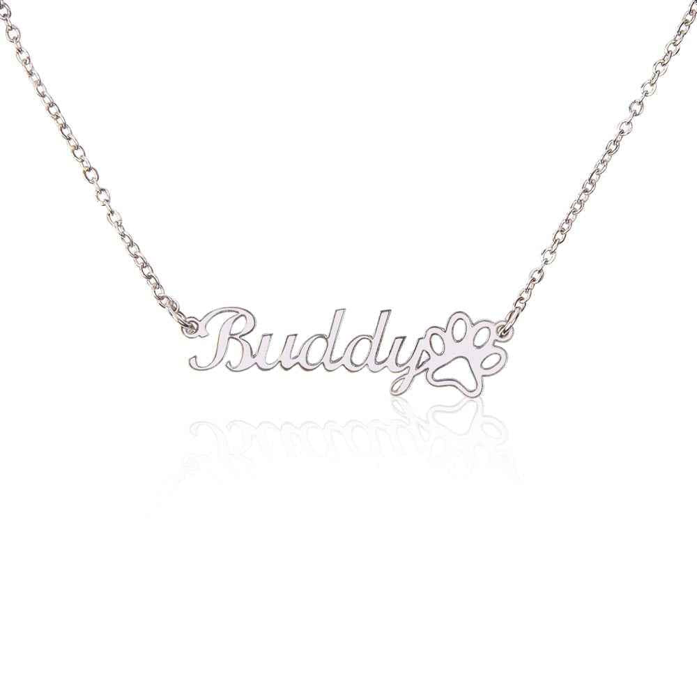 Their Name. Their Paw Prints. Your Heart. | Personalized Pet Name Necklace - Jewelry, Necklaces - EpiAl's Shop