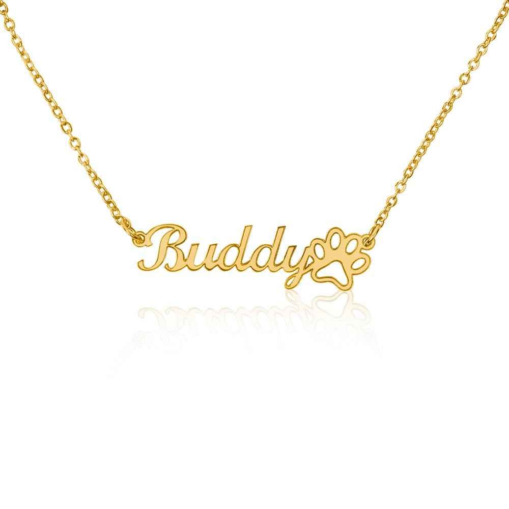 Their Name. Their Paw Prints. Your Heart. | Personalized Pet Name Necklace - Jewelry, Necklaces - EpiAl's Shop