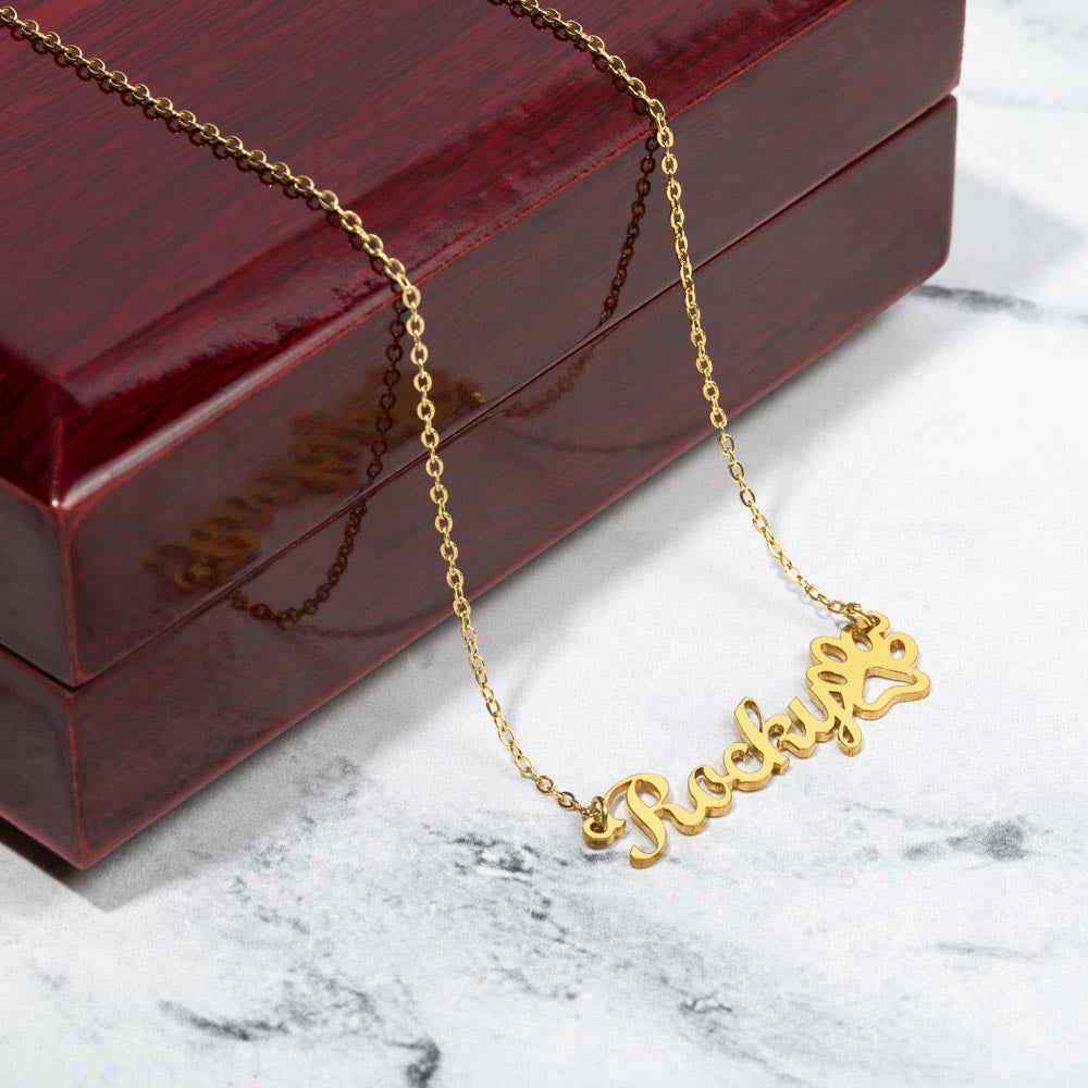 Their Name. Their Paw Prints. Your Heart. | Personalized Pet Name Necklace - Jewelry, Necklaces - EpiAl's Shop