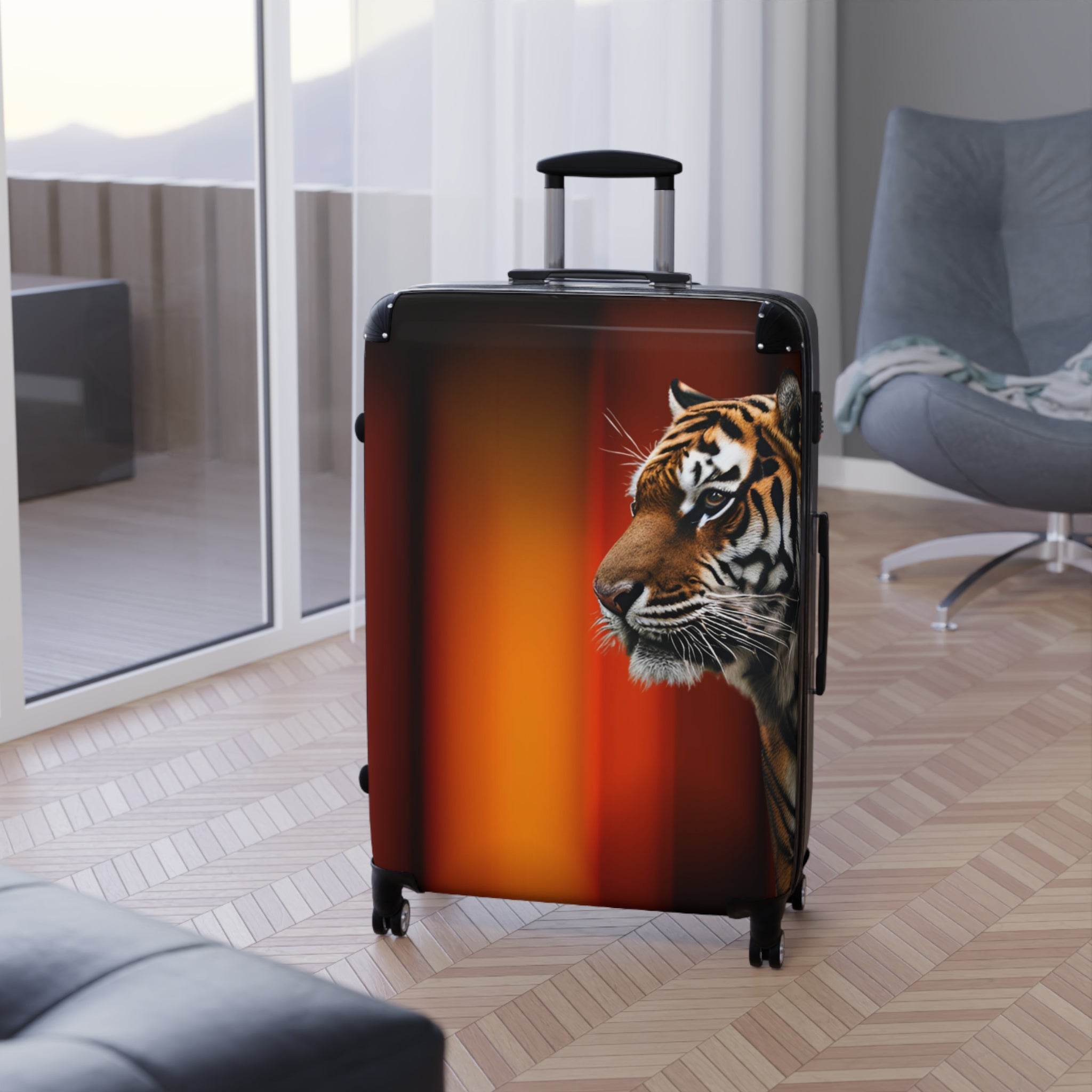 Tiger Print Suitcase - Stylish Travel Luggage for Adventurers - Bags, Suitcases - EpiAl's Shop