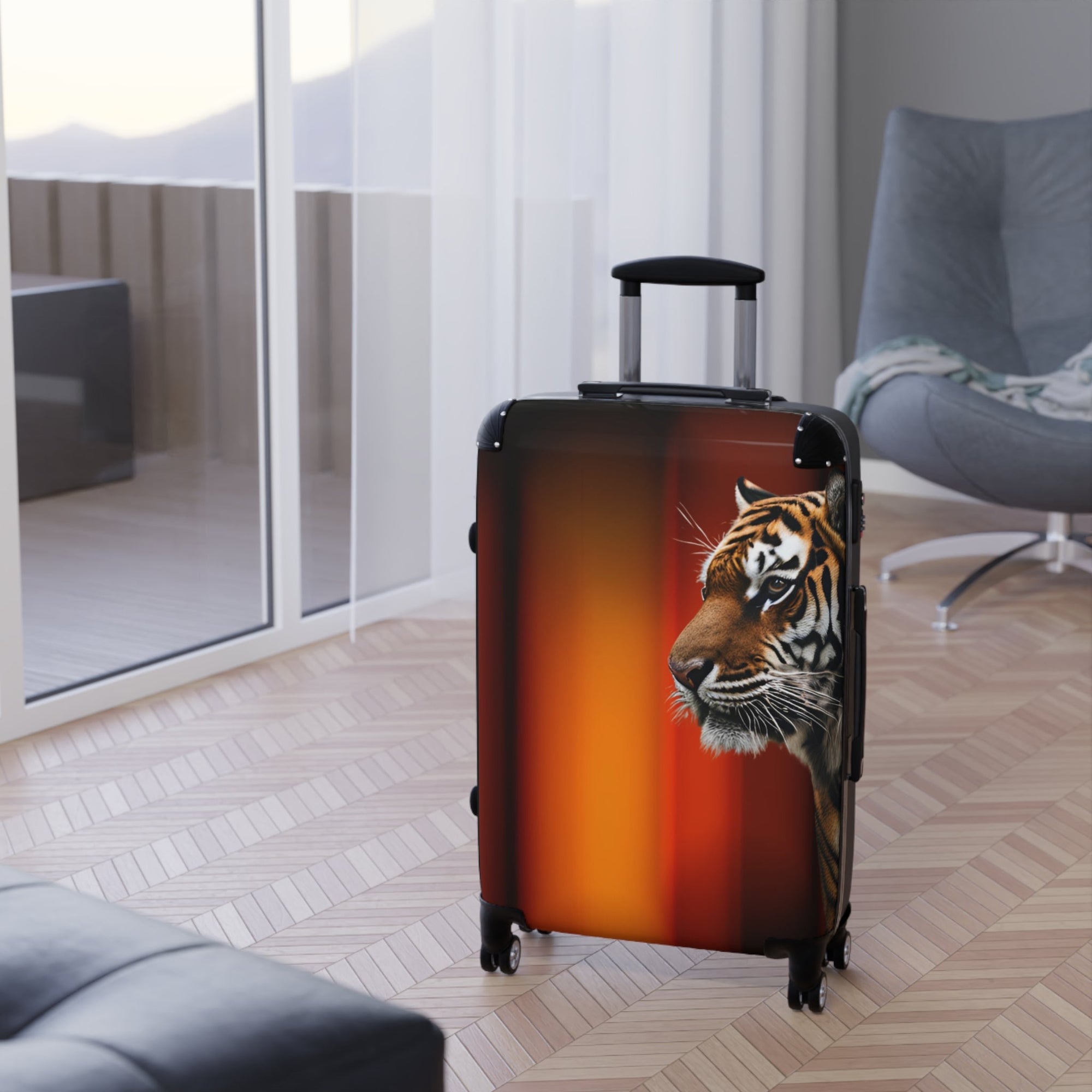 Tiger Print Suitcase - Stylish Travel Luggage for Adventurers - Bags, Suitcases - EpiAl's Shop
