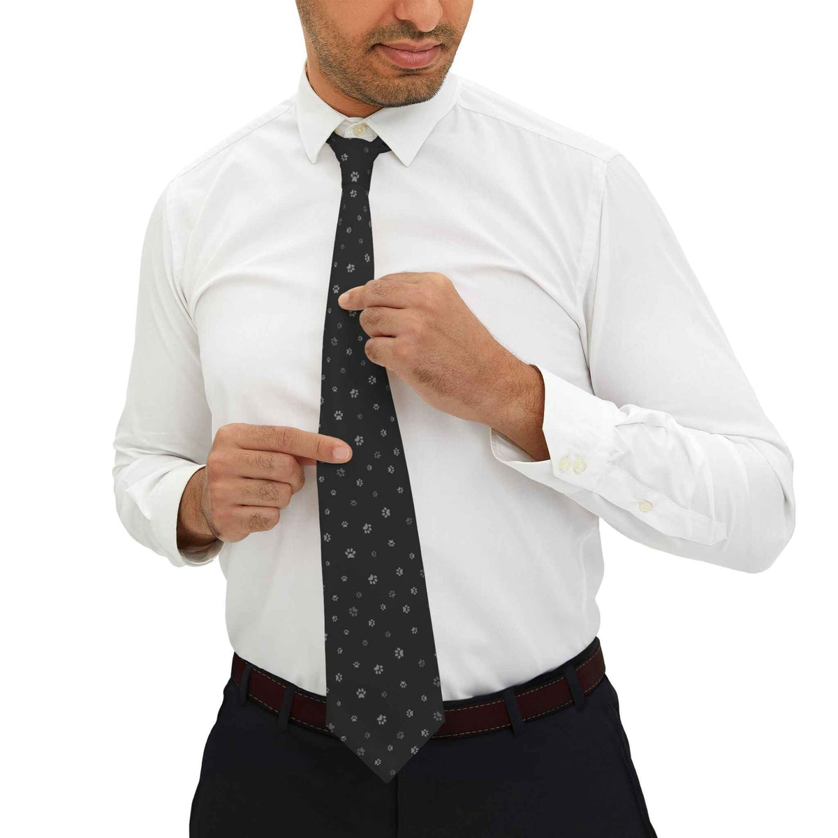 Tiny Paw Print Necktie | Subtle Cat Dad Tie for Professional Cat Staff - Clothing, Men, Neckties - EpiAl's Shop