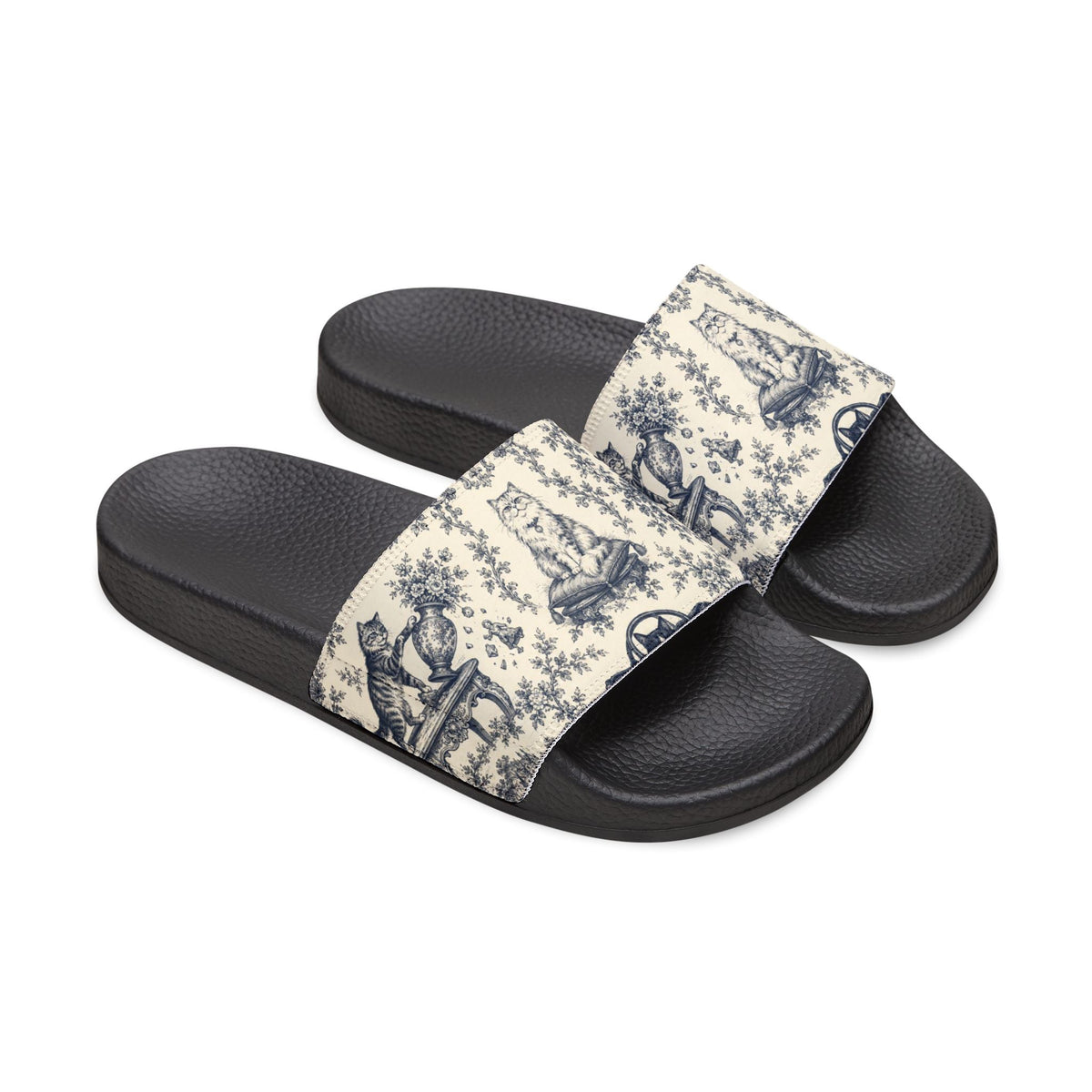 Toile Cats Slide Sandals (Removal Straps) - Shoes, Sandals - EpiAl's Shop