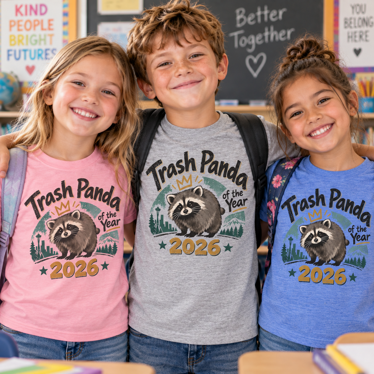 Trash Panda of the Year 2026 Youth T-Shirt | Jimothy-Inspired Raccoon Tee - Clothing, Youth, Unisex, T-Shirt - EpiAl's Shop