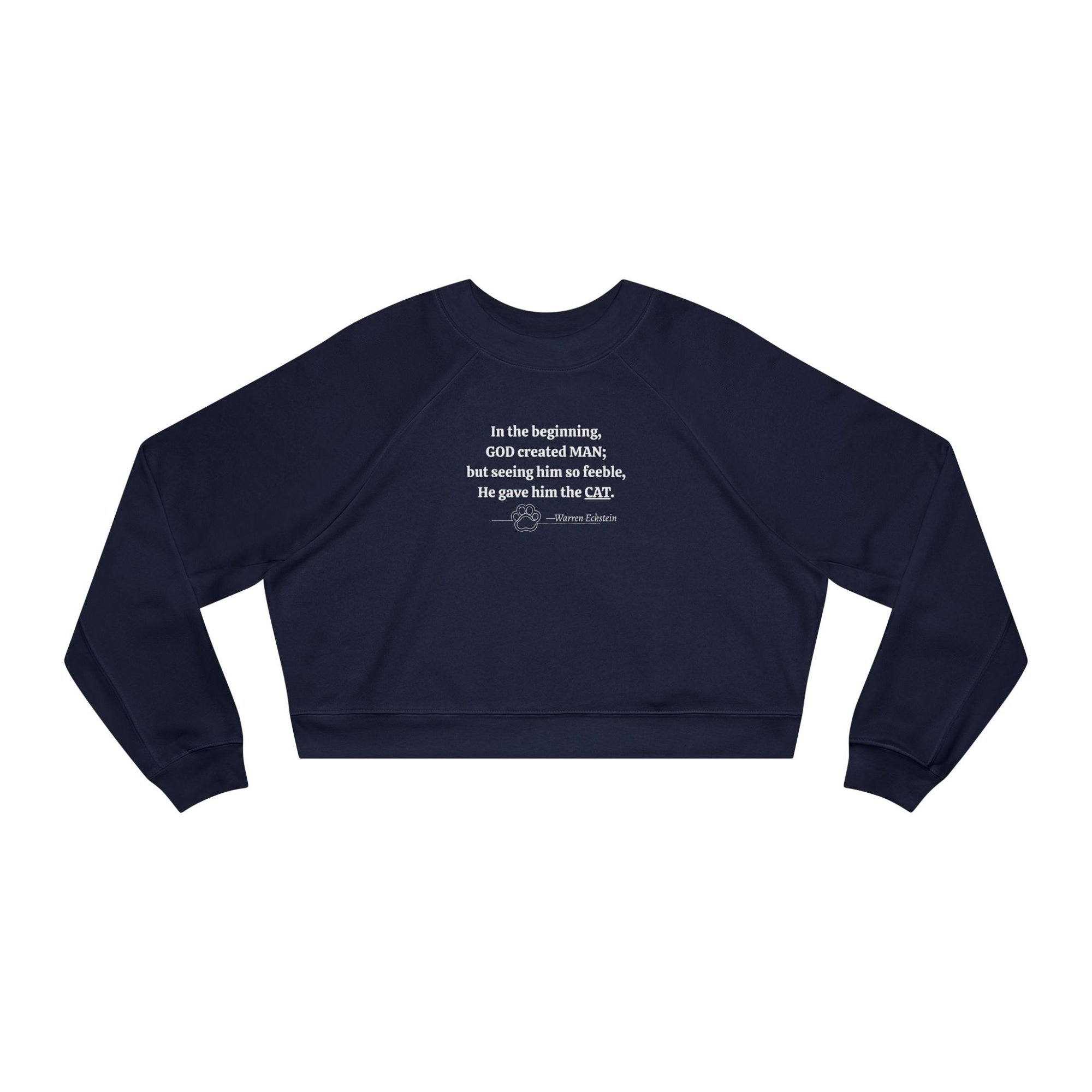 Trendy Cropped Fleece Pullover - God Created Cats - Clothing, Sweatshirts, Crop - EpiAl's Shop
